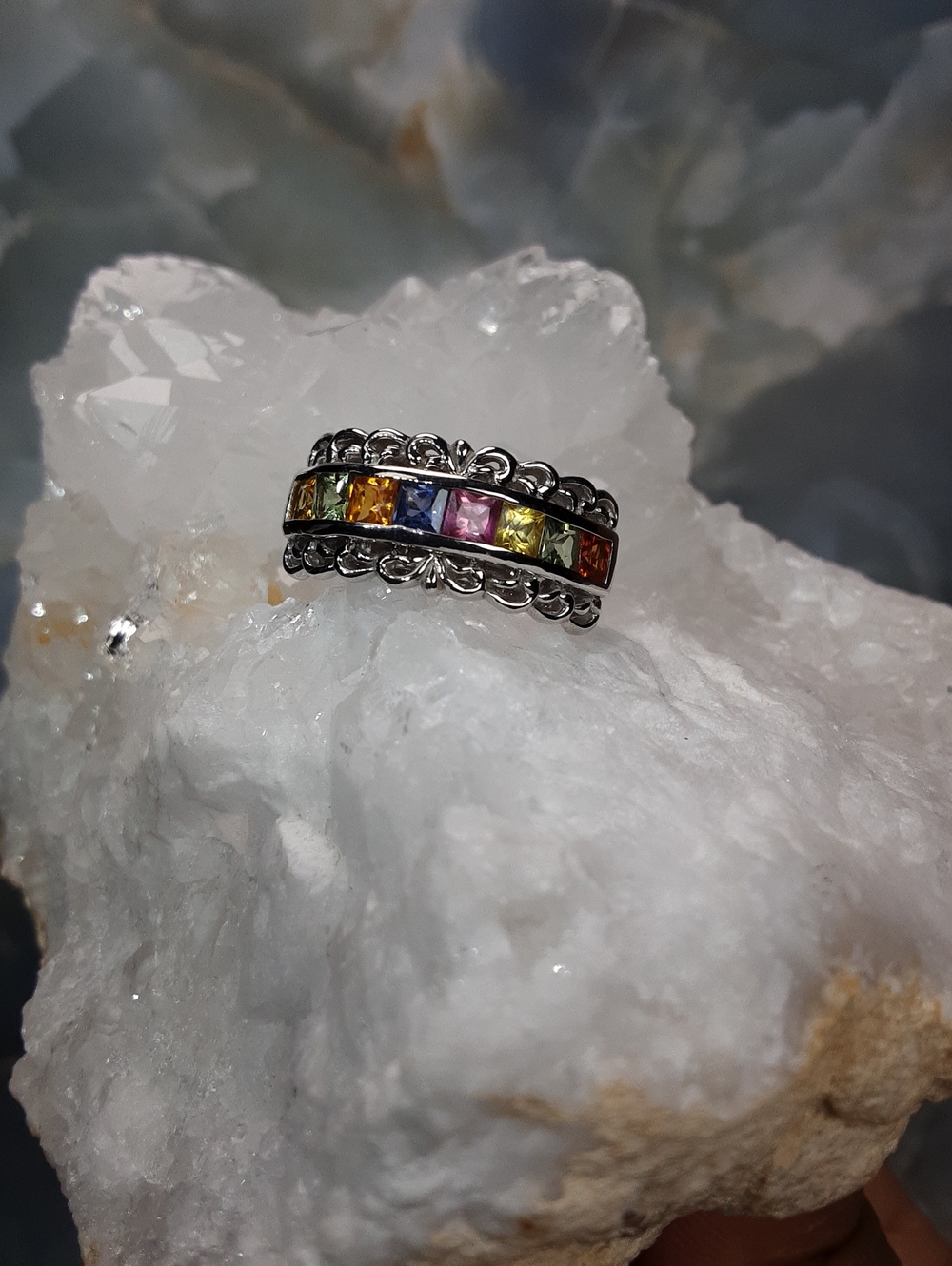 925 Multi Sapphire Ring.